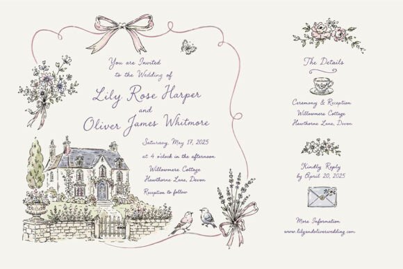 Download Whimsical Vintage Wedding Invitation - Wedding invitation Collection